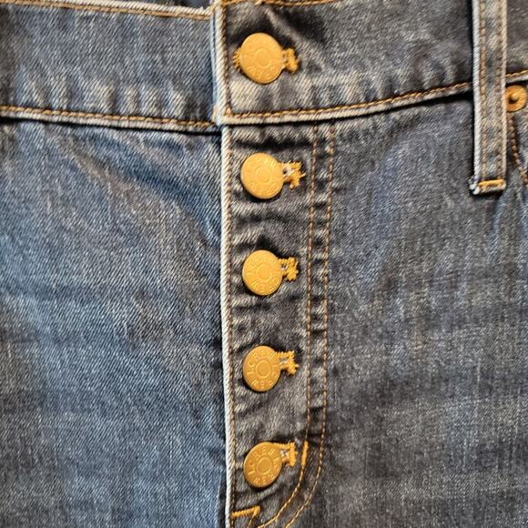 NEW J Crew Blue Jeans Women's Size 33 Tall Button Fly Pockets Y2K Streetwear - Picture 4 of 13